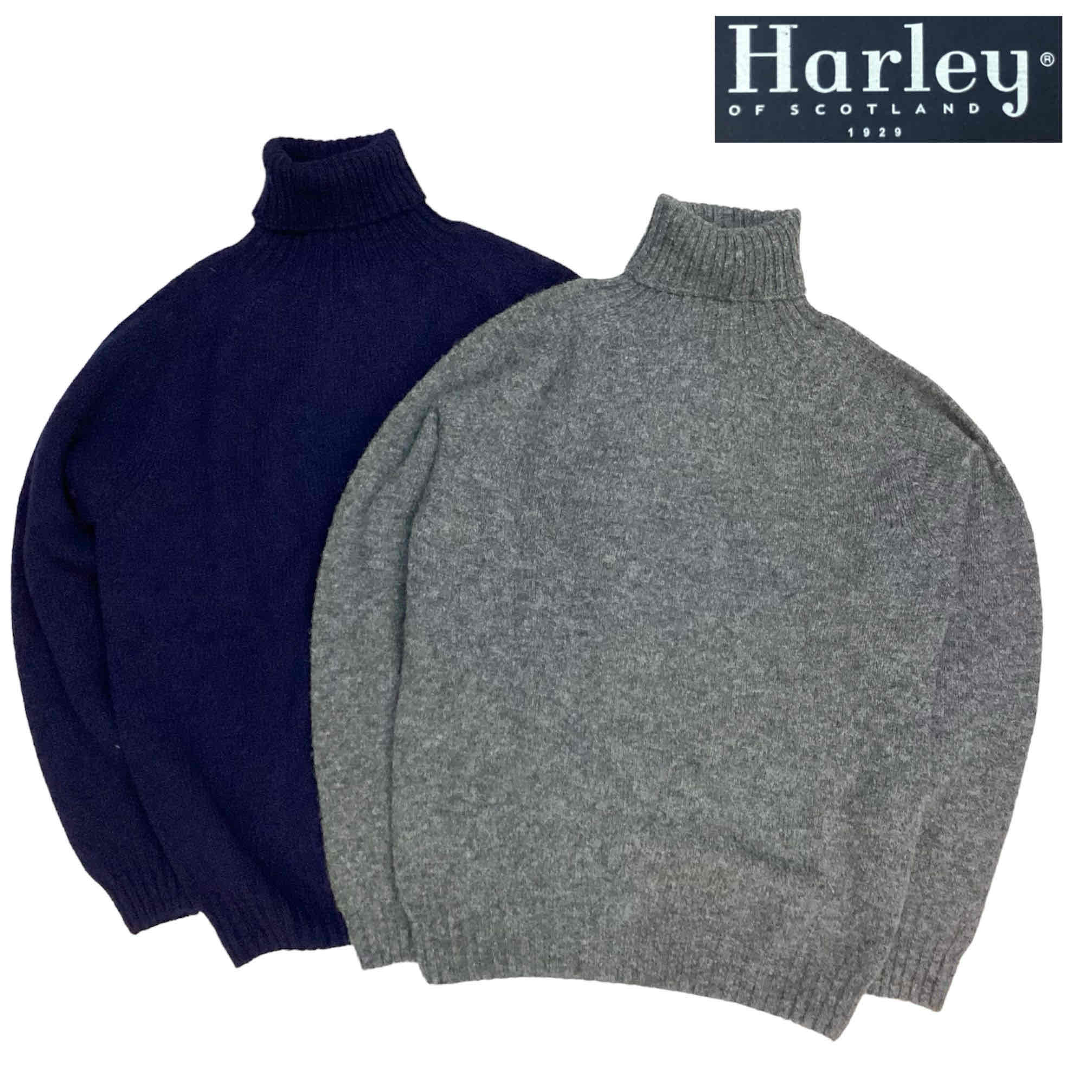 スコットランド製 送料無料 HARLEY OF SCOTLANDTURTLE NECK タートルネック セーター メンズ(男性用)