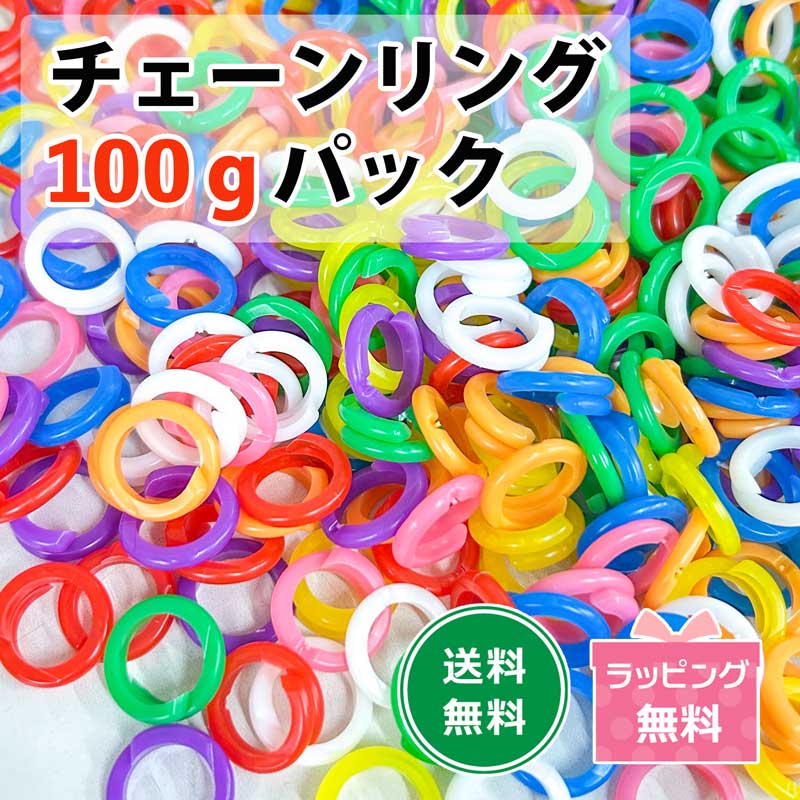 チェーンリング 100g パック カラーアソート チエンリング チェーリング 花はじき おままごと カラフル 工作 知育玩具 幼児 子供 おもちゃ 手芸 材料 保育園 幼稚園 誕生日 プレゼント ギフト お道具箱 入園準備 入学準備 景品 送料無料