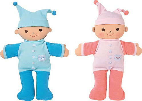 ★送料無料！★『布製　抱き人形2体セット(ピンク・ブルー)』