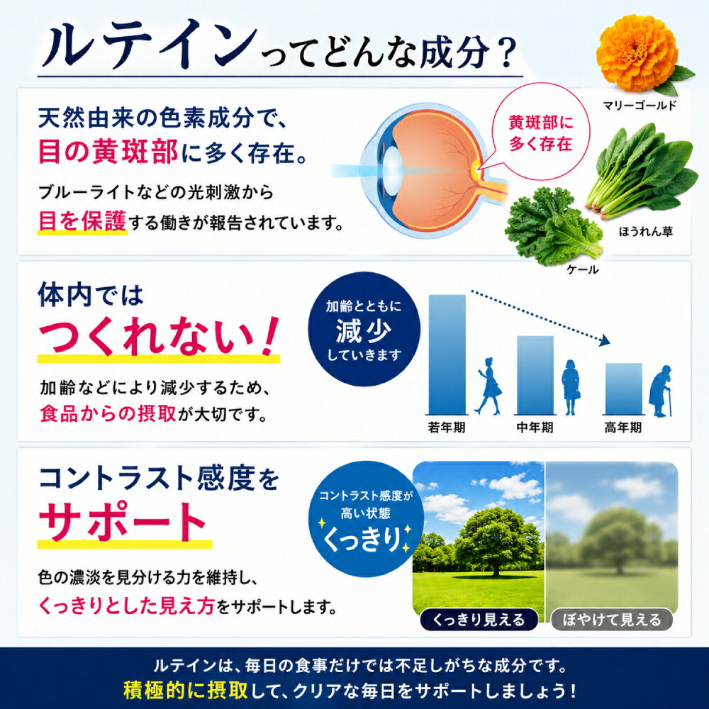 【視界がくっきり】 健康食品 サプリメント ルテイン 機能性表示食品 青いひとみ 1...