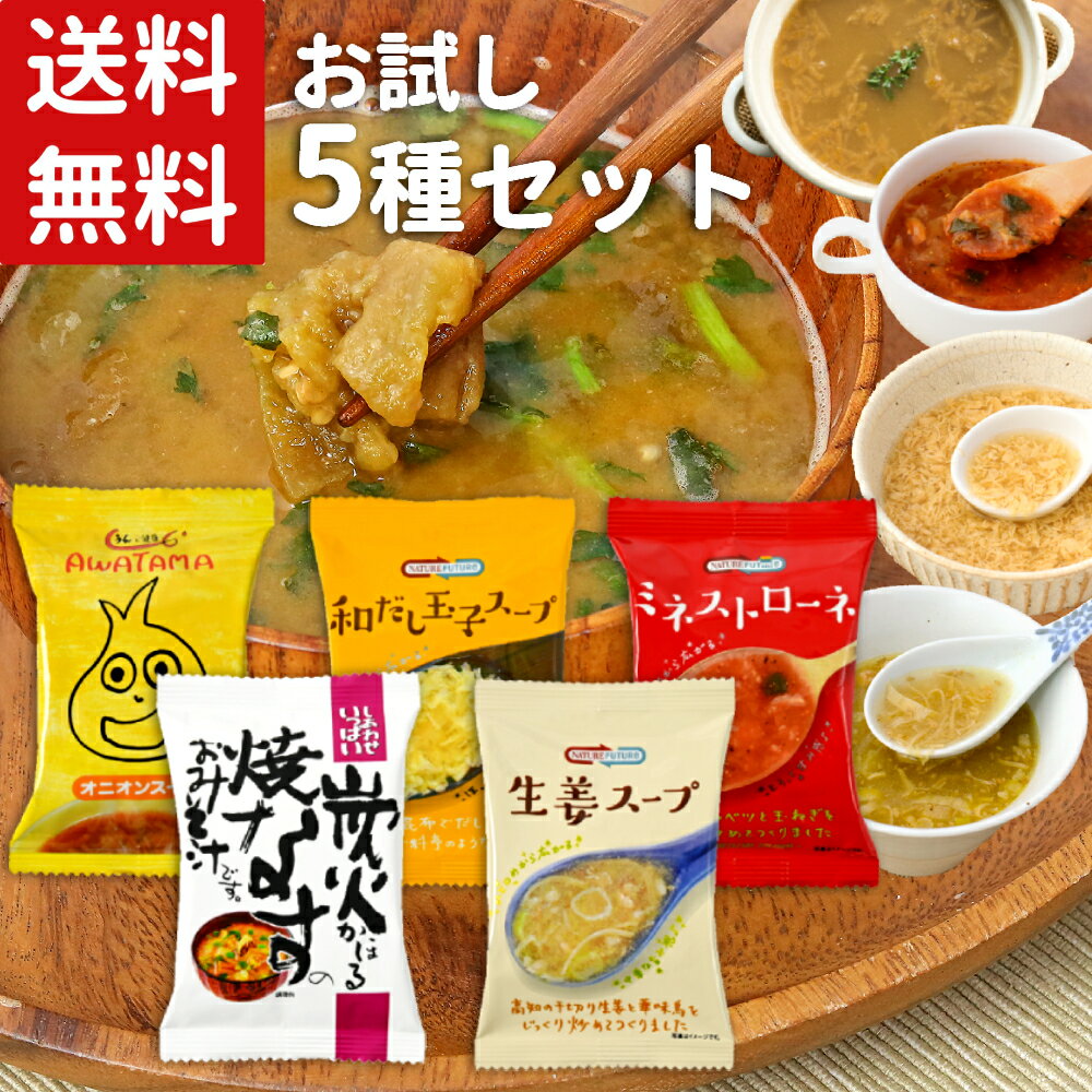  フリーズドライ スープ 5食セット 厳選素材 インスタント みそ汁 スープ 即席味噌汁 ギフト 長期保存 一人暮らし 即席 時短 保存食 非常食 送料無料 簡単調理 備蓄 コスモス食品 新生活 手軽 防災 オニオン ミネストローネ 焼きなす 具だくさん 父の日