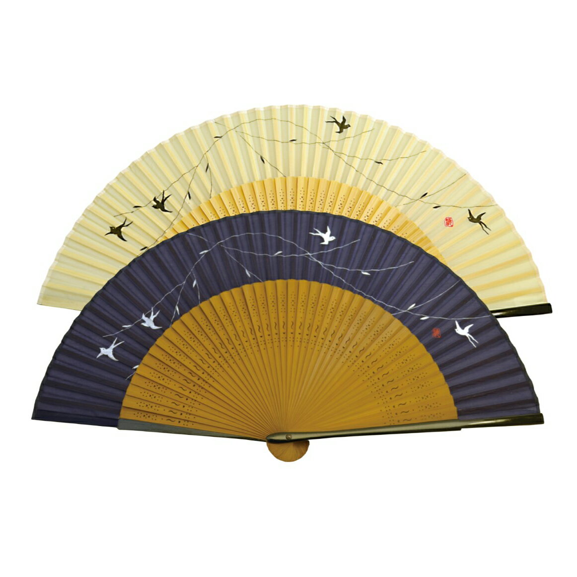 セール特価 舞龍堂 紳士扇子 柳にツバメ 燕 全2色 メール便で送料無料