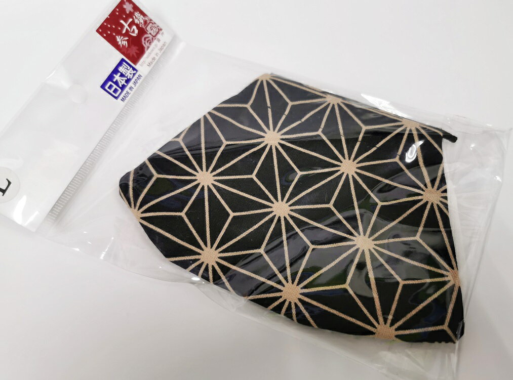 舞龍堂　参古繊　綿100％　マスク 　麻柄 　日本製 　三色