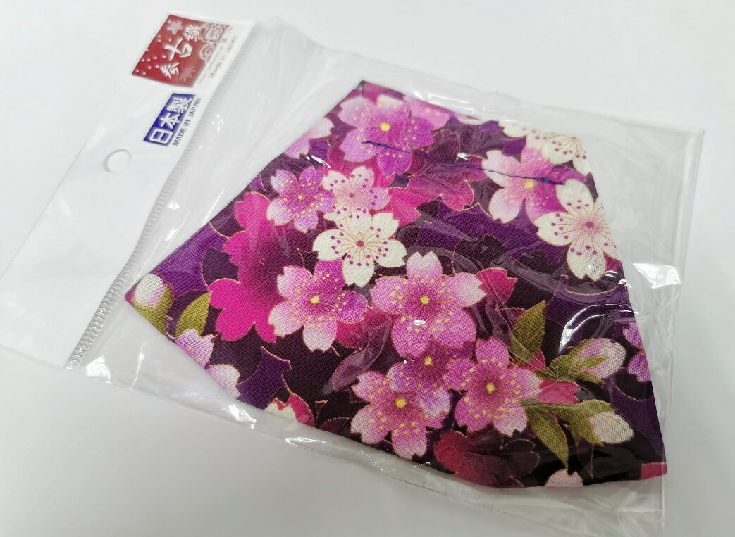 舞龍堂　参古繊　綿100％　マスク　桜　花柄　和風　日本製　Mサイズ