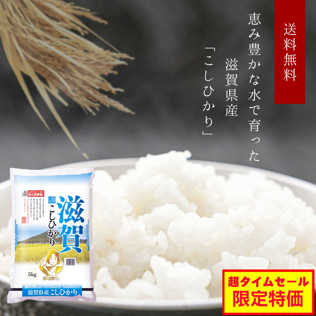 ?超タイムセール特価／ 令和元年産 新米 5kg 滋賀県産 「こしひかり」 国産 袋 あす楽 普通精米 内祝い お返し 出産内祝い 結婚内祝い 快気祝い お年賀 お中元 お歳暮 お礼 ギフト 贈り物 引出物 人気 ランキング おしゃれ 送料無料(北海道・沖縄・離島を除く)