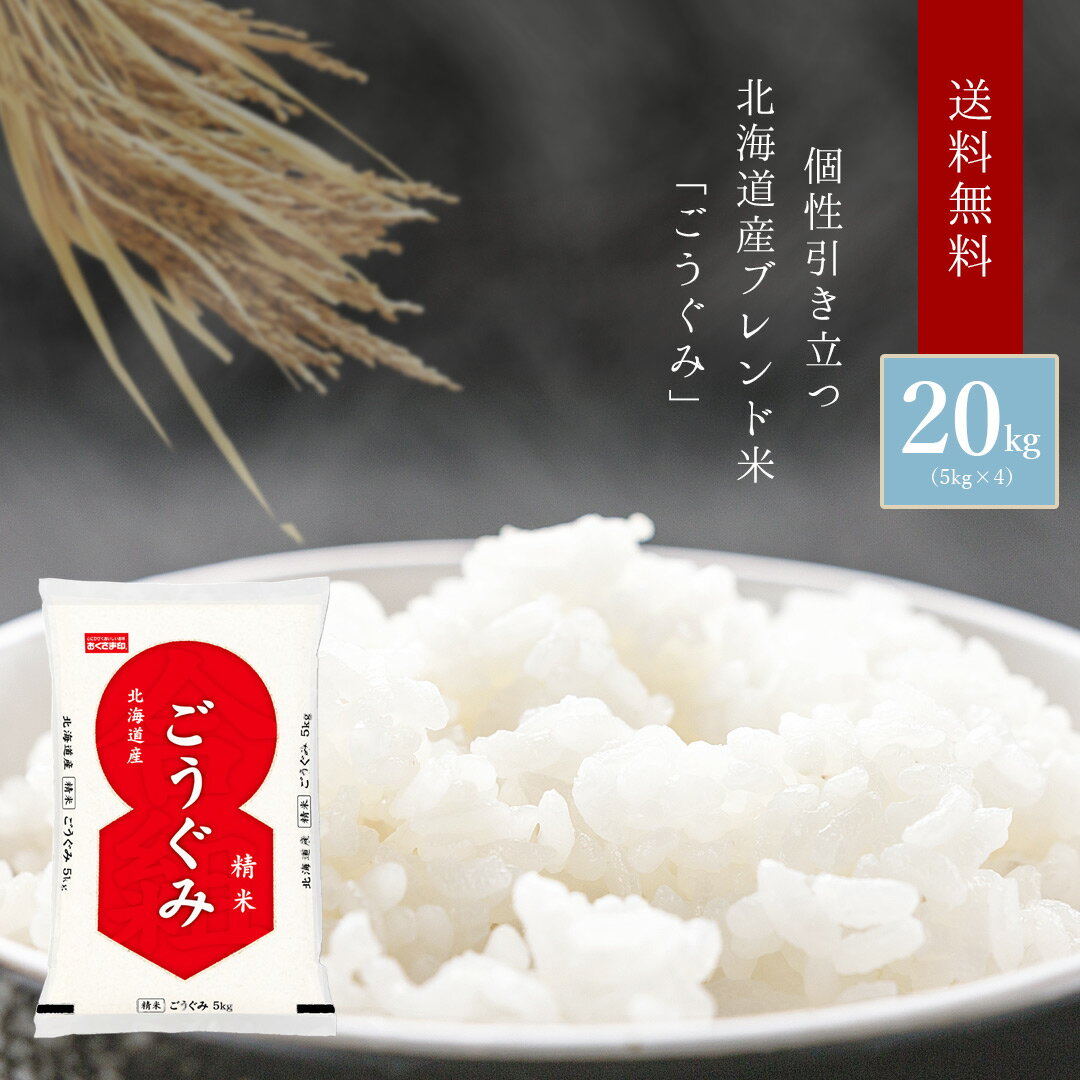 米 20kg(5kg×4袋) 北海道産 ブレンド米「ごうぐみ」国産 国内産 日本産 ...