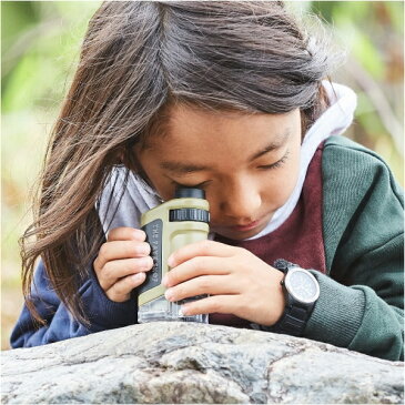 【最大1000円クーポン配布中】THE PARK SHOP ザパークショップ parkranger microscope 顕微鏡 キッズ 子供 小学生 コンパクト 持ち運びできる 照明 olive gray sand LEDライト プレパラート オリーブ グレー ベージュ 20～40倍 10×5.5cm TPS-426