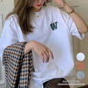 シンプルで合わせやすいルーズプリントTシャツ バックプリント 半袖 カジュアル ビッグシルエット ゆったり夏 夏服 韓国ファッション