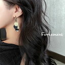 大人可愛い4色カラーピアス シック 大人っぽい キレイめ 大人カジュアル 揺れる春 春服 韓国ファッション 結婚式 フォーマル オフィス