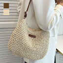夏のコーデをぐっとオシャレにするストローショルダーバッグ 韓国 夏 メッセンジャーバッグ カジュアル オシャレ 大容量 レディース