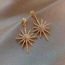 光輝くスターをイメージした華やかな星型ビジューピアス 両耳用 パヴェ クリスタル 大人 可愛い 女性らしい おしゃれ トレンド パーティー 結婚式 フォーマル オフィス 夏 韓国ファッション
