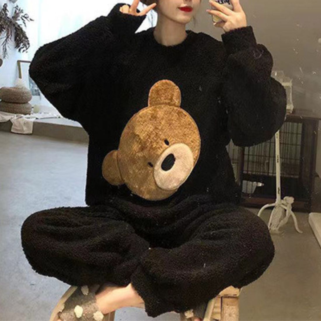 おうち時間をもっとかわいく快適にルームウェアセットアップ ふわふわ もこもこ ルームウエア リラックス マシュマロ やわらか おうち時間 上下セットアップ 手軽 大人かわいい 快適 伸縮性 ストレッチ