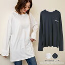 長袖 トップス Tシャツ 無地 インナー シンプル ロンT ロング ロング丈 ロンティー カジュアル 可愛い 大きいサイズ ロゴ ゆったり ビッグ ビッグシルエット 夏 夏服 韓国ファッション