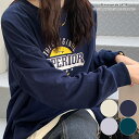 ビッグシルエット カレッジロゴプルオーバースウェット オーバーサイズ夏 夏服 韓国ファッション