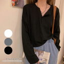 カジュアルな着回しに重宝するヘンリーネックカットソー シンプル 可愛い カジュアル ゆったりめ 夏 夏服 韓国ファッション