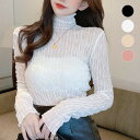 幅広い着こなしに活躍するシアーハイネックTシャツ レース インナー レイヤード 夏 トレンド 伸縮性 シースルー 重ね着 結婚式 フォーマル オフィス