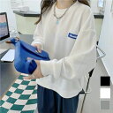 ワッフルロゴトレーナー トレーナー ワッフル素材 ワンポイント トップス 柔らかい 柔軟性 伸縮性 ゆったり カジュアル 韓国ファッション レディース ユニセックス リンクコーデ ペアルック スポーティ
