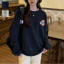 ストリート感漂うおしゃれな大人カジュアル長袖カットソー トップス Tシャツ ドロップショルダー ラフ ルーズ オーバーサイズ カジュアル ストリート ダンス デイリー 着心地いい 夏 韓国ファッション ワッペン おしゃれ トレンド