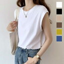 着回しが効くシンプルノースリーブTシャツ Tシャツ ノースリーブ 単色 シンプル 定番カットソー デイリー オフィス OL オフィスカジュアル きれいめ クルーネック