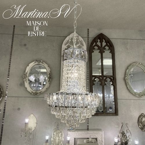 モダンガラスシャンデリア Martina【マルティーナ】　シルバー　ゴールド