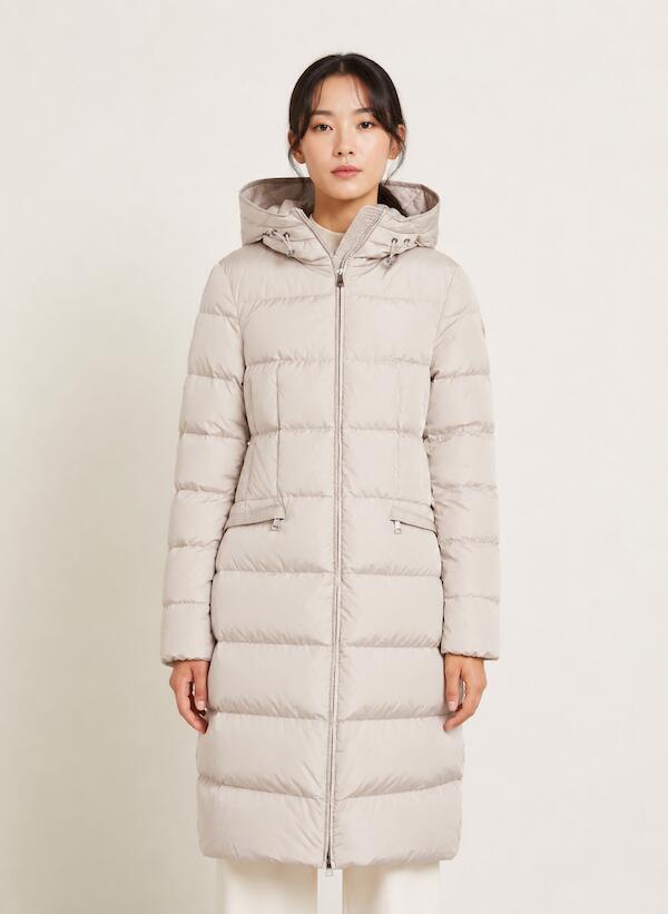 即発可能 MONCLER モンクレール レディース AVOCETTE ロングダウンジャケット ベージュ 送料関税込み 新品 正規品 C00042539ZD23P