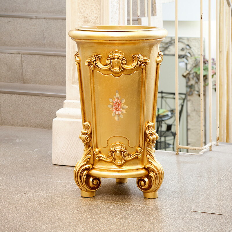 シリック 傘立て 円柱 ゴールド 直径37cm / SILIK イタリア製 家具 インテリア 玄関収納 玄関家具 傘たて 傘立 アンブレラスタンド 丸 円型 天然木 金箔貼り 金箔 エレガント 華やか ゴージャス 金 高級 高級家具 最高級 輸入家具