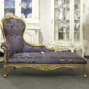 シリック カウチソファ 幅154cm / SILIK イタリア製 高級 高級家具 最高級 ロココ 紫 パープル 金 ゴールド
