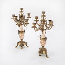 スペイン製 真鍮 キャンドルホルダー 高さ55cm 2台セット / 燭台 ろうそく立て キャンドル スタンド 輸入雑貨 アンティーク風 クラシック インテリア