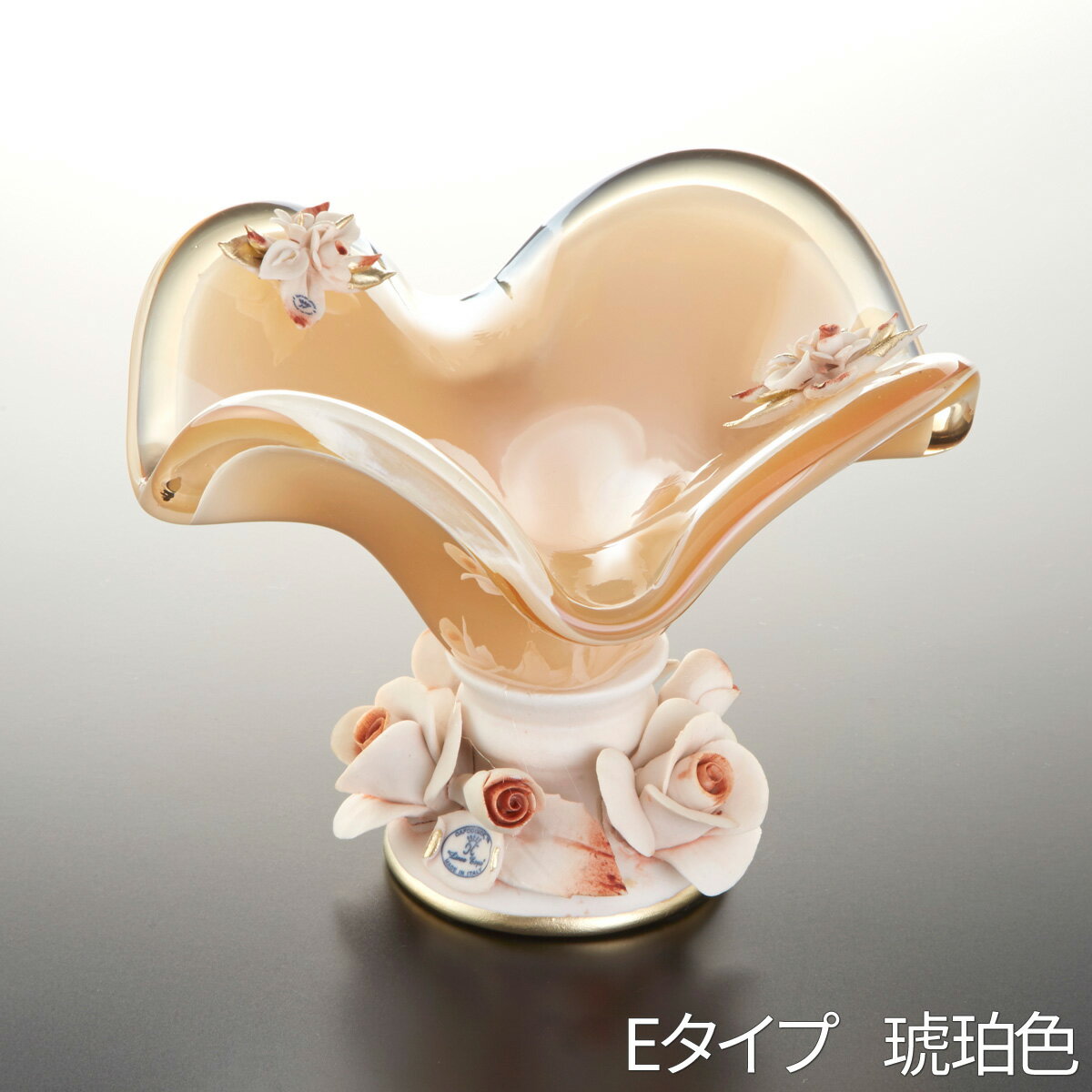 ベネチアンガラス ムラーノガラス レース柄 蓋付き オブジェ イタリア ベネチアンガラス ムラーノグラス レース柄 蓋付き オブジェ イタリア