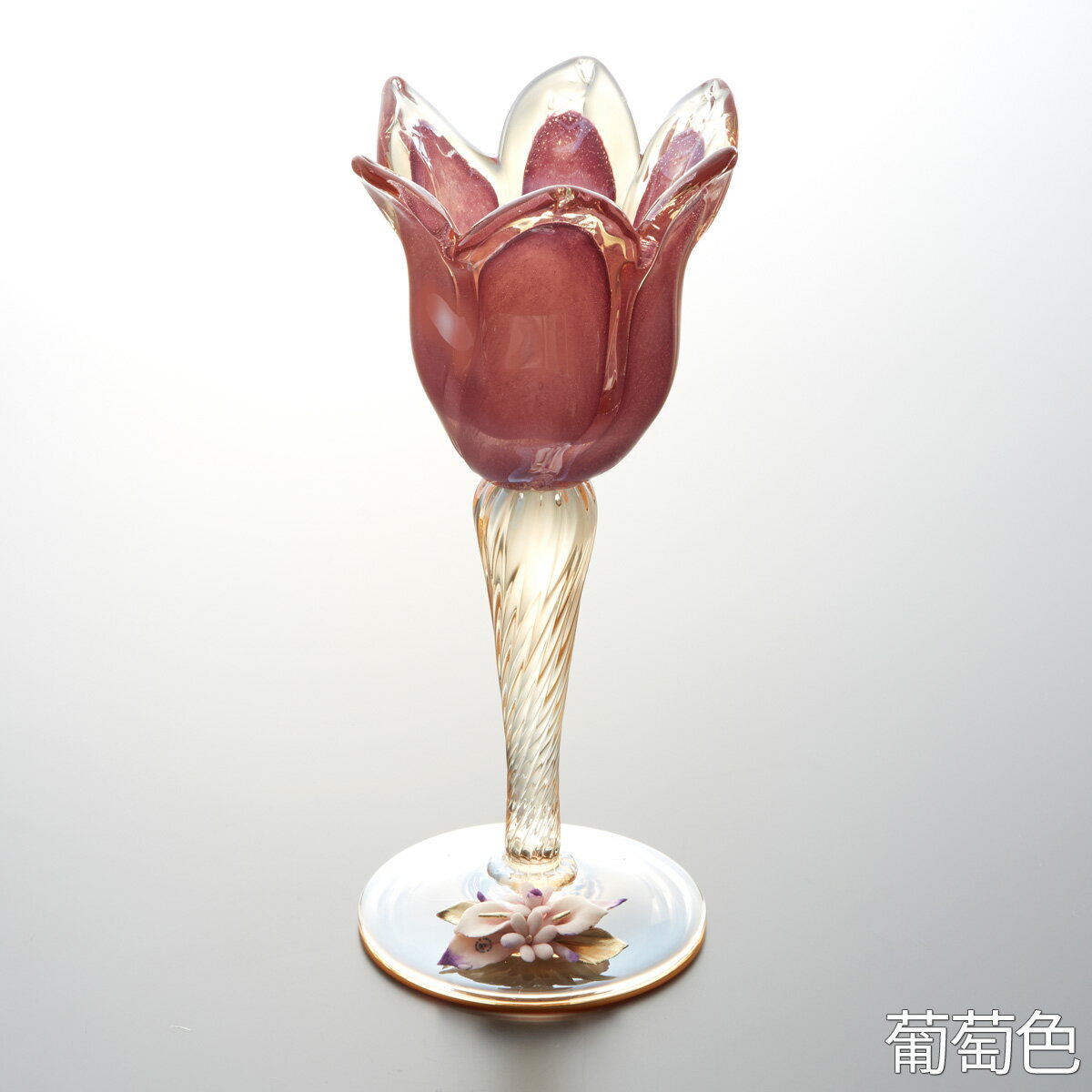 ムラーノ ガラス ベース / ベネチアングラス ムラノガラス 陶器 置物 陶花 イタリア ムラノ ヴェネチア Capodimonte ガラス製 カポディモンテ