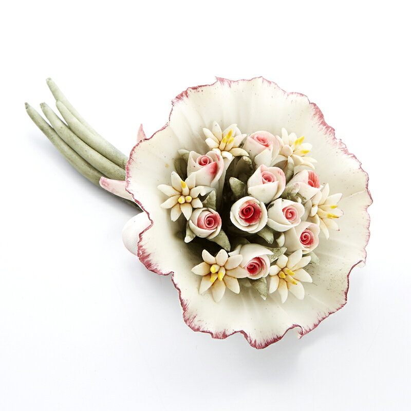 イタリア製 ポーセリンフラワー ブーケ / ポーセリン 陶花 花 クラシック イタリア...