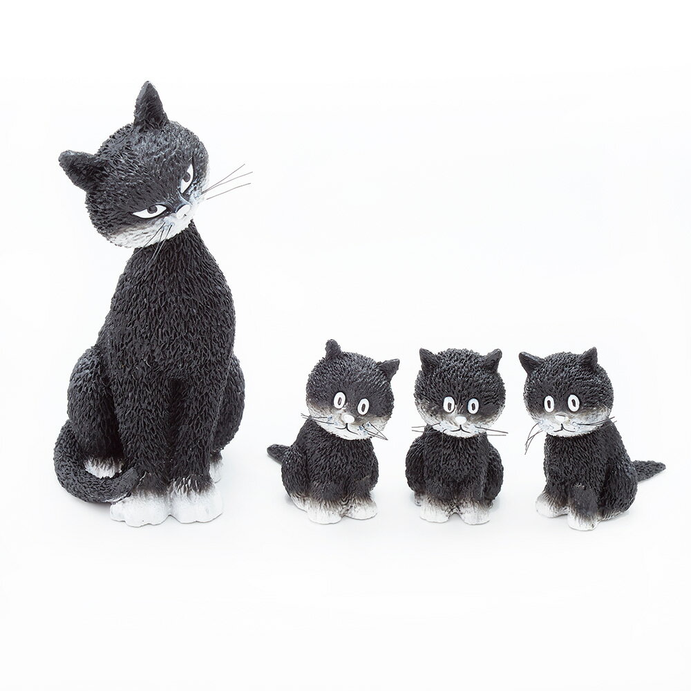 CATS 黒猫親子 高さ12cm / DUB22