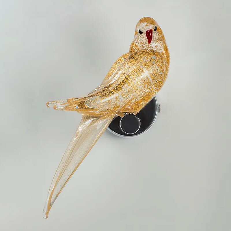 イタリア製 ザネッティ社 全身金色の小鳥 CO-O / Zanetti Murano 受注生産 置物 オブジェ ムラーノ ガラス 輸入雑貨 [2]
