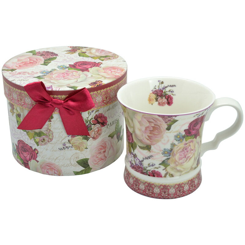 ギフトボックス入り マグカップ ローズ レッド 300ml / ロイヤルアーデン マグ カップ ギフトBOX コー..