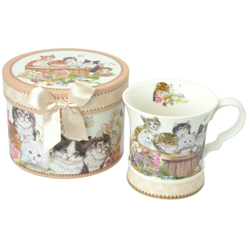 ギフトボックス入り マグカップ キャット 300ml / ロイヤルアーデン マグ カップ ギフトBOX コーヒーカップ ティーカップ コップ 食器 洋食器 動物 おしゃれ 可愛い かわいい コーヒー 珈琲 紅茶 ギフト プレゼント イギリス 猫 猫グッズ 花 花柄