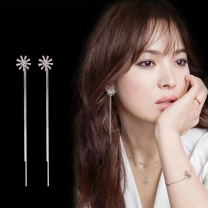 Rakuten - ピアス 2WAY ロングチェーンピアス 揺れる 太陽 アクセサリー 誕生日 女性 結婚記念日　母の日 送料無料
