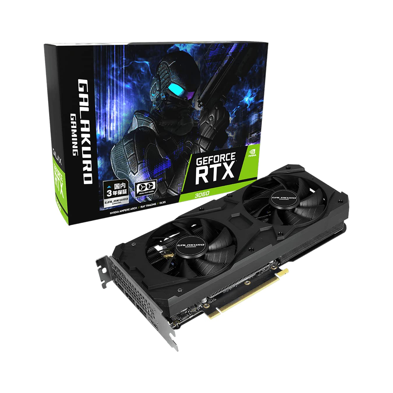 Rakuten - 玄人志向 NVIDIA GeForce RTX3060 搭載 グラフィックボード GDDR6 12GB GALAKURO GAMINGシリーズ 【国内正規代理店品】 GG-RTX3060-E12GB/OC/DF