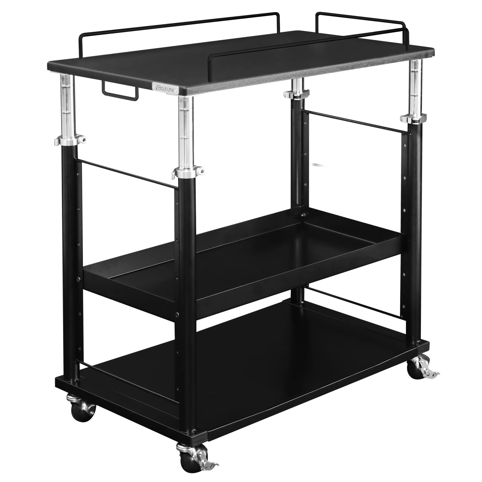 Rakuten - Bauhutte(バウヒュッテ) 昇降式 PCディスプレイワゴン BHS-700PC ワゴン CPUボックス CPUスタンド 収納スタンド サブテーブル パソコン用スタンド サーバーラック カート