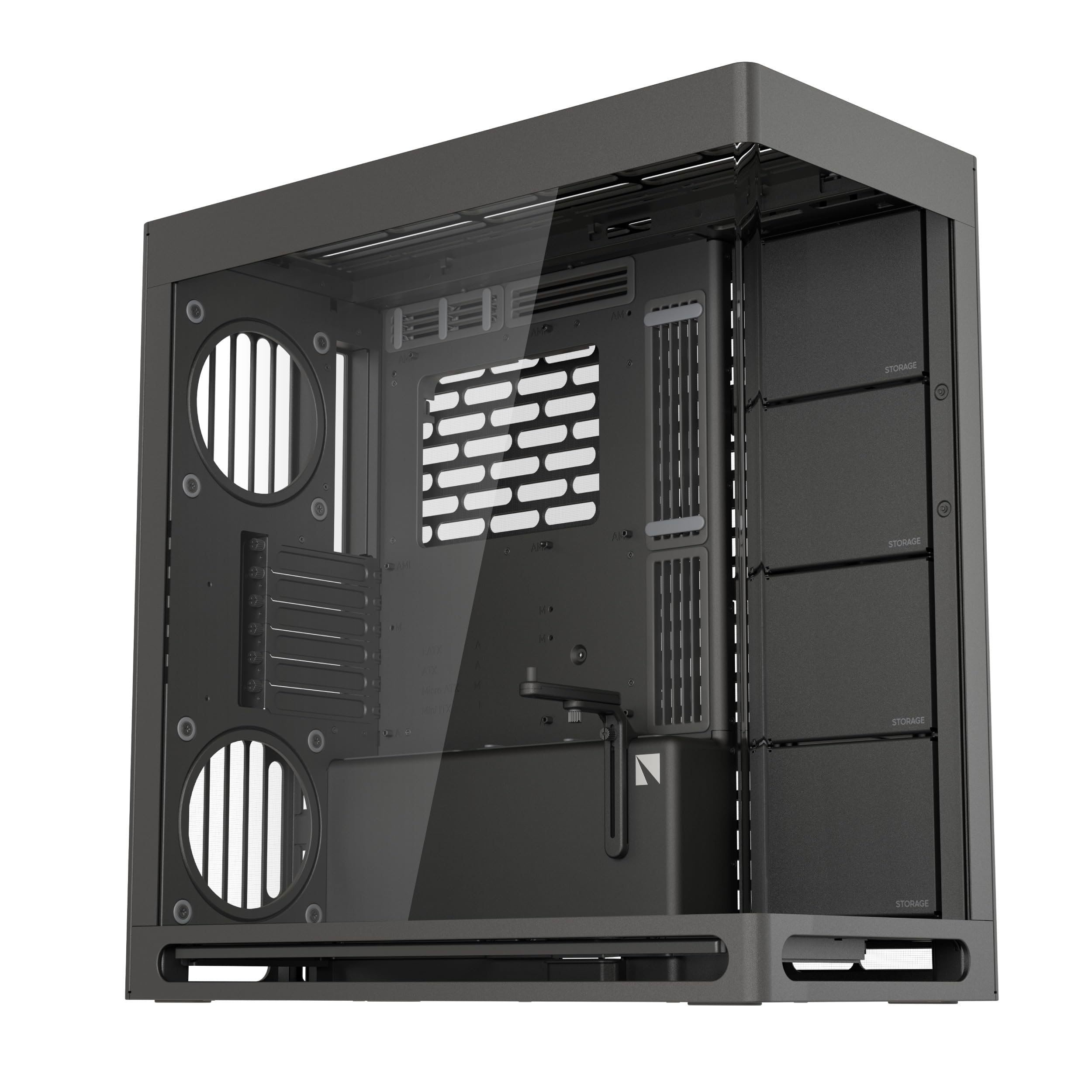 HAVN HS 420ベースモデル ブラック デュアルチャンバーミドルタワー ATX ピラーレスケース USB3.2 一体成形彎曲強化ガラスパネル、PWMファンハブ付属 （日本正規代理店品） CS9672（楽天・Maison Outre）