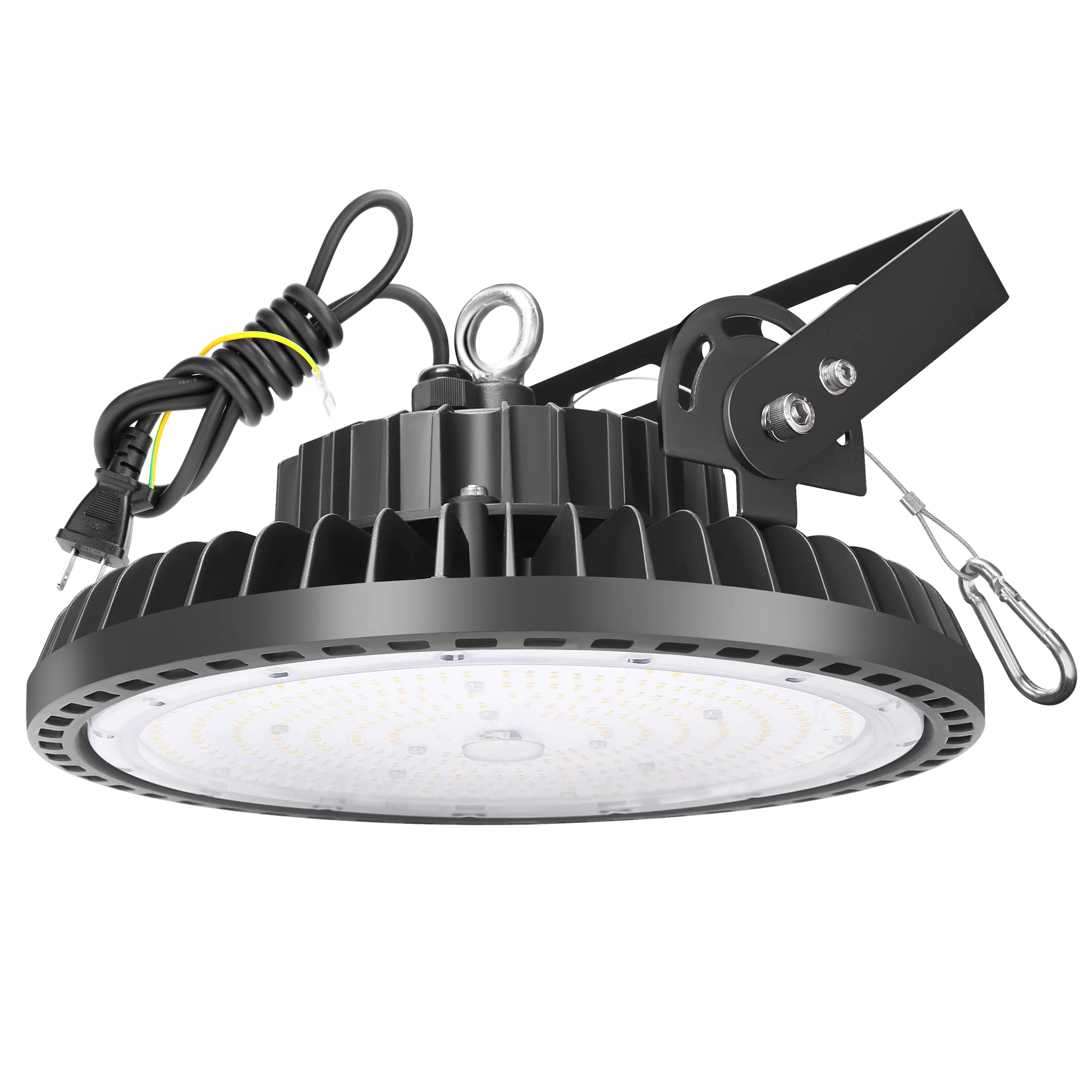 Rakuten - 高天井照明 240W LED高天井灯 [1.5M配線プラグ付] 100-277V 6500K昼光色 33600LM(2000W水銀灯相当）UFO型ハイベイライト[2年保証] IP65防水防塵 LED投光器 掲示板 作業灯 駐車場 運動場 工場照明 倉庫 天