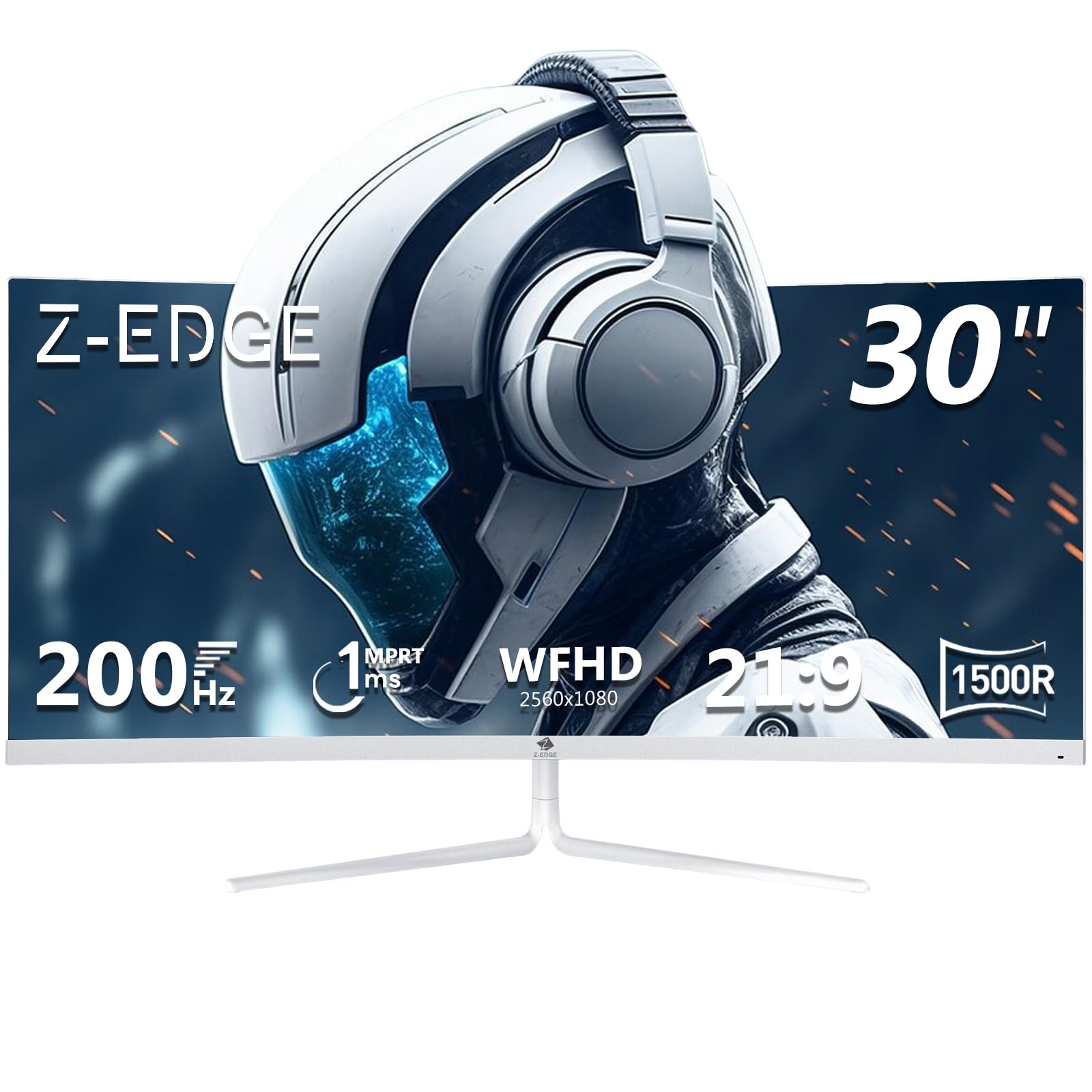 Z Z-Edge(ゼロエッジ) ゲーミングモニター ウルトラワイド 曲面 30型 200Hz VA WFHD(2560x1080) 1ms HDR10 AMD FreeSync対応 非光沢 超薄型 HDMI DP 画面分割機能 フリッカーフリー VESA対