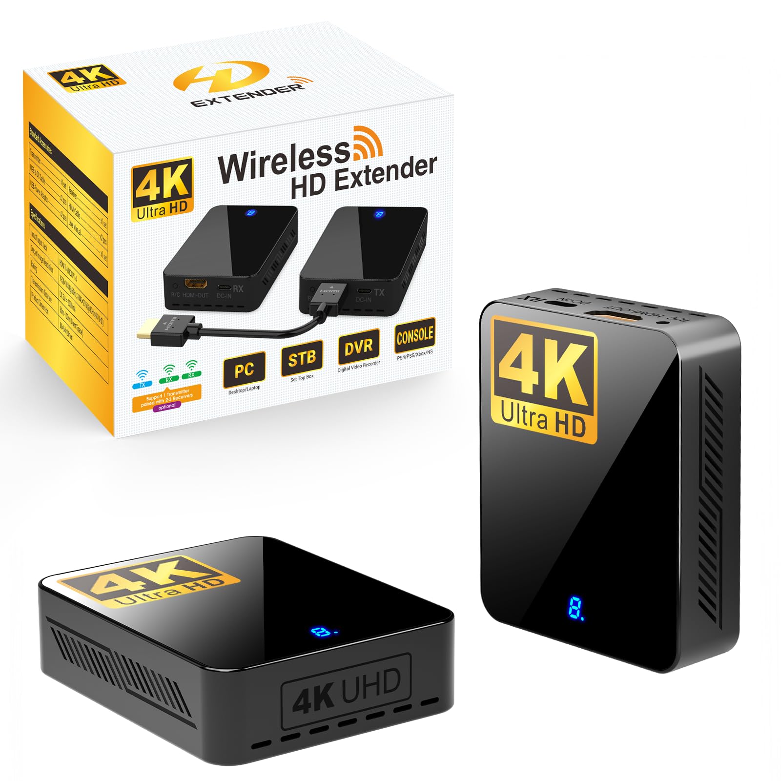 ワイヤレスHDMI無線送受信機4K 30HZ-デュアル冷却シス、1/4インチスレ Amazon | ワイヤレスHDMI無線送受信機4K 30HZ-デュアル冷却シス、1/4