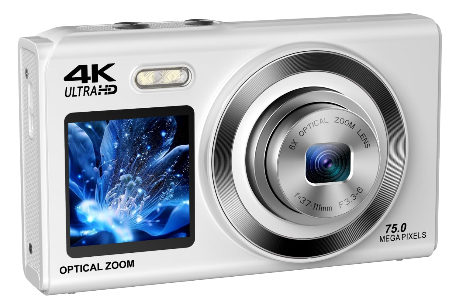 YULINJIA 光学3倍ズーム デジタルカメラ4K スマホに送れる デジカメ デュアルスクリーン  ...