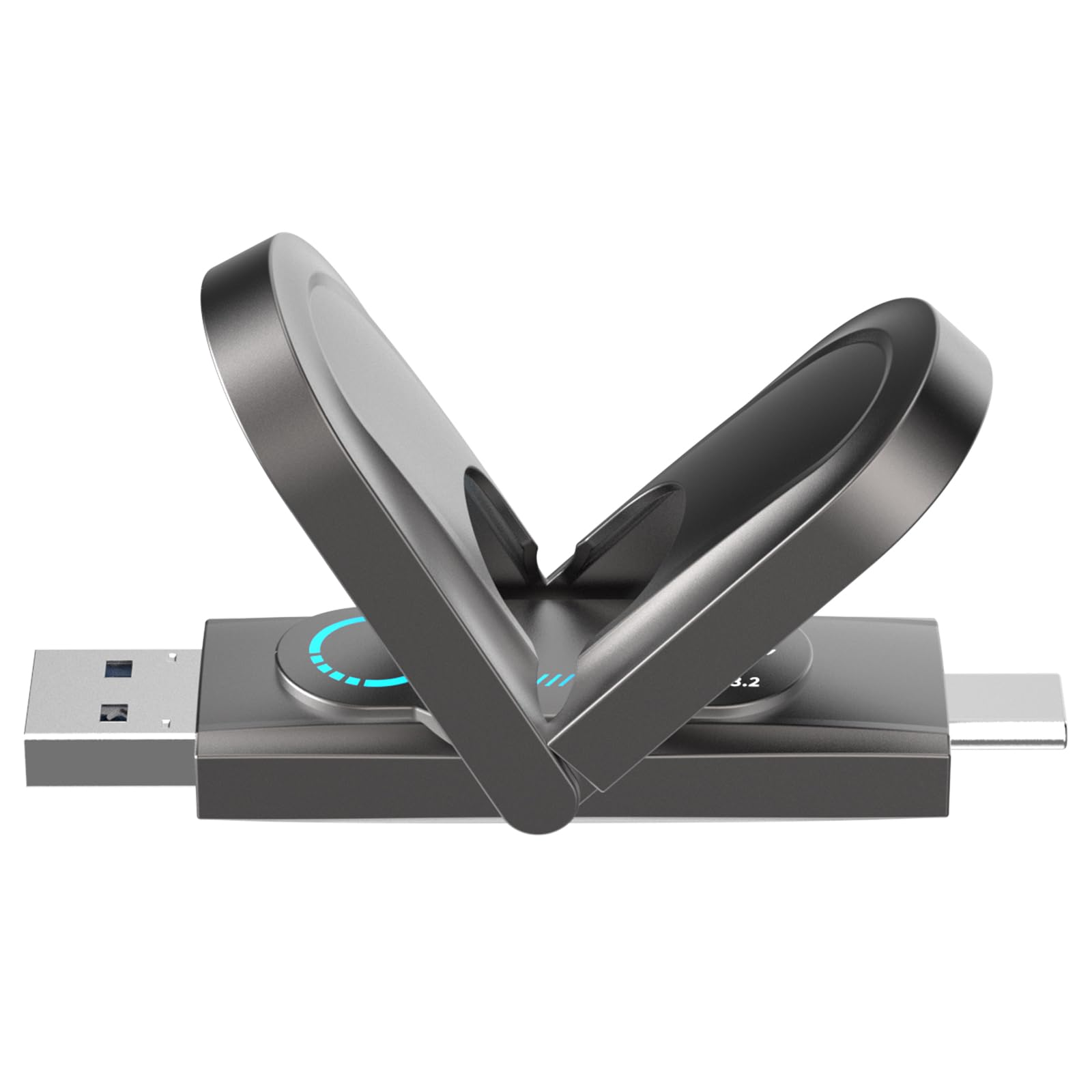 Netac 外付けSSD 512GB USB3.2Gen2 2in1 リード/ライト速度最大1000MB/s USB A USB C対応 亜鉛合金 50g ミニポータブルssd 耐衝撃メーカー5年保証 US9