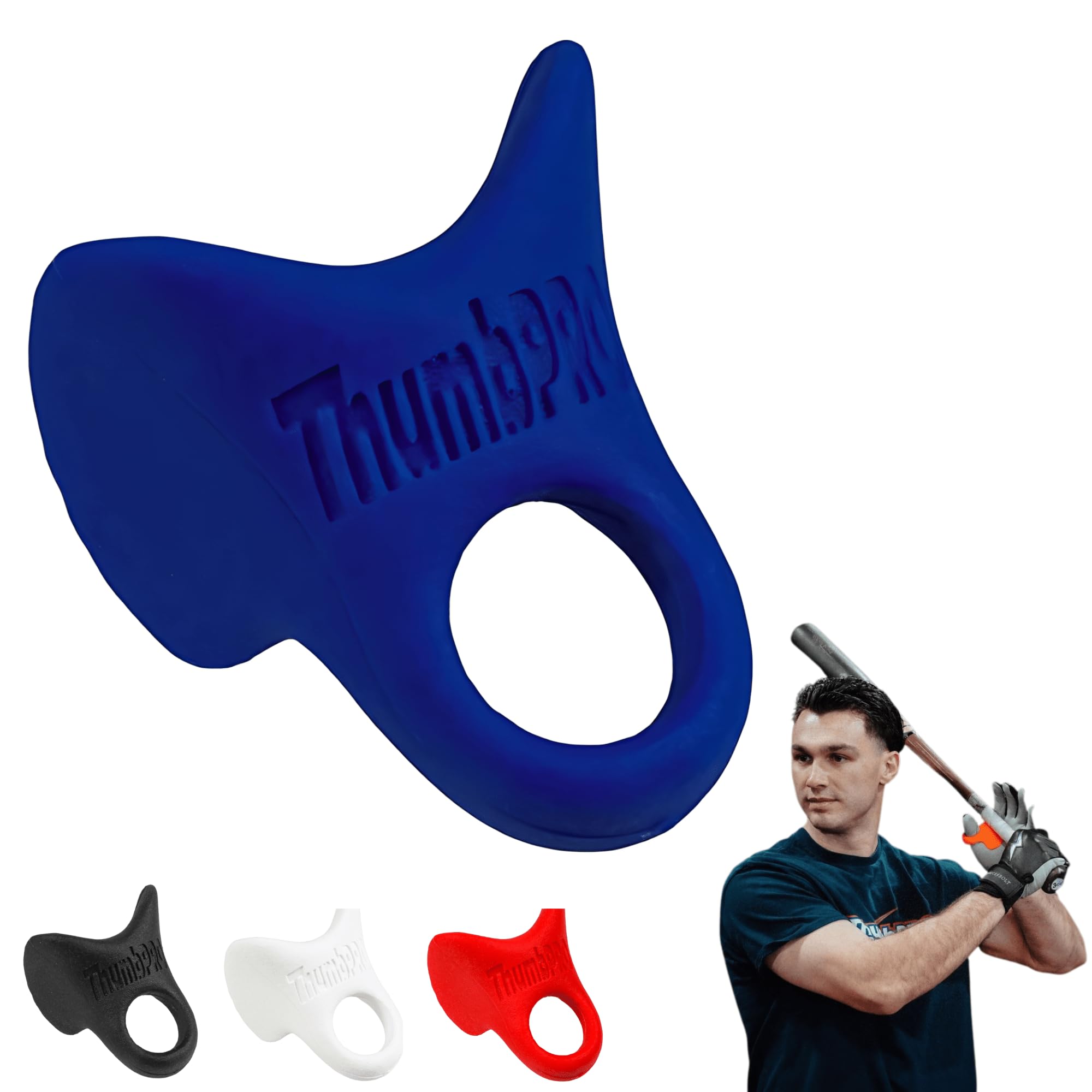 ThumbPRO 野球用サムガード バッティング時のしびれ軽減 グリップ強化 親指プロテクター ソフトボール対応 左右兼用 3サイズ（ニトロネイビー、ラージ）