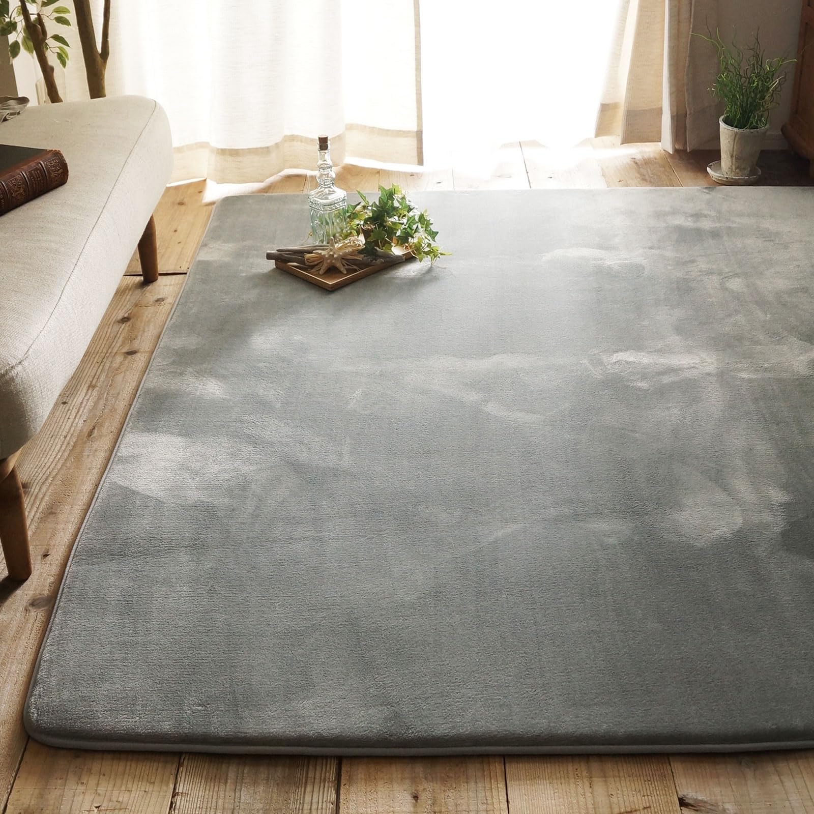 Rakuten - グラムスタイル ラグ カーペット 洗える 厚手 低反発 撥水 4畳 190×300cm スーパームートプラス シャドウ グレー