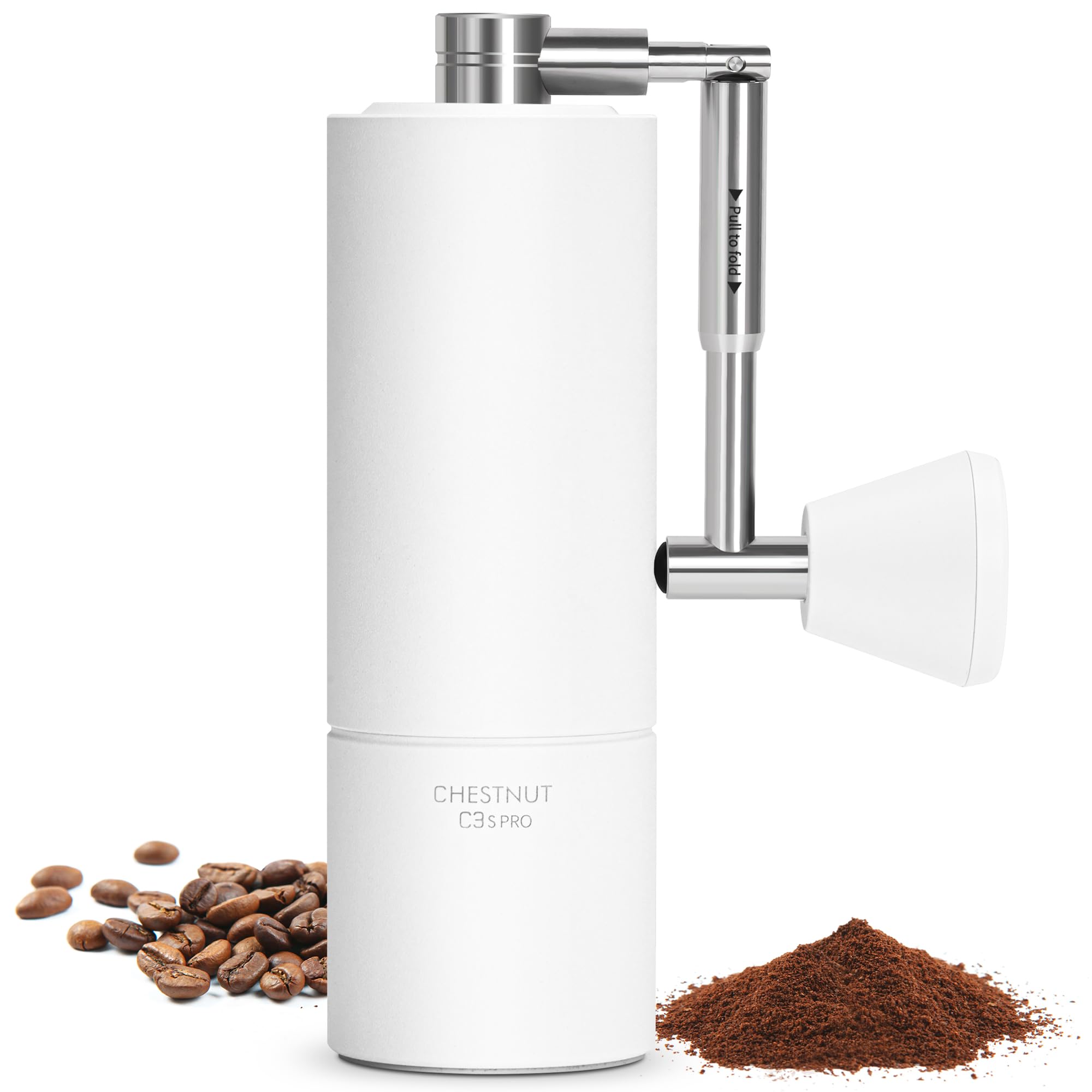 Rakuten - TIMEMORE 新 全金属 コーヒーミル 手動 タイムモア C3S PRO 手挽き コーヒー ミル 折り畳み式ハンドル ステンレス臼 段階粗さ調整可能 省力性 持ち運びやすい - NEW C3S PRO, ホワイト