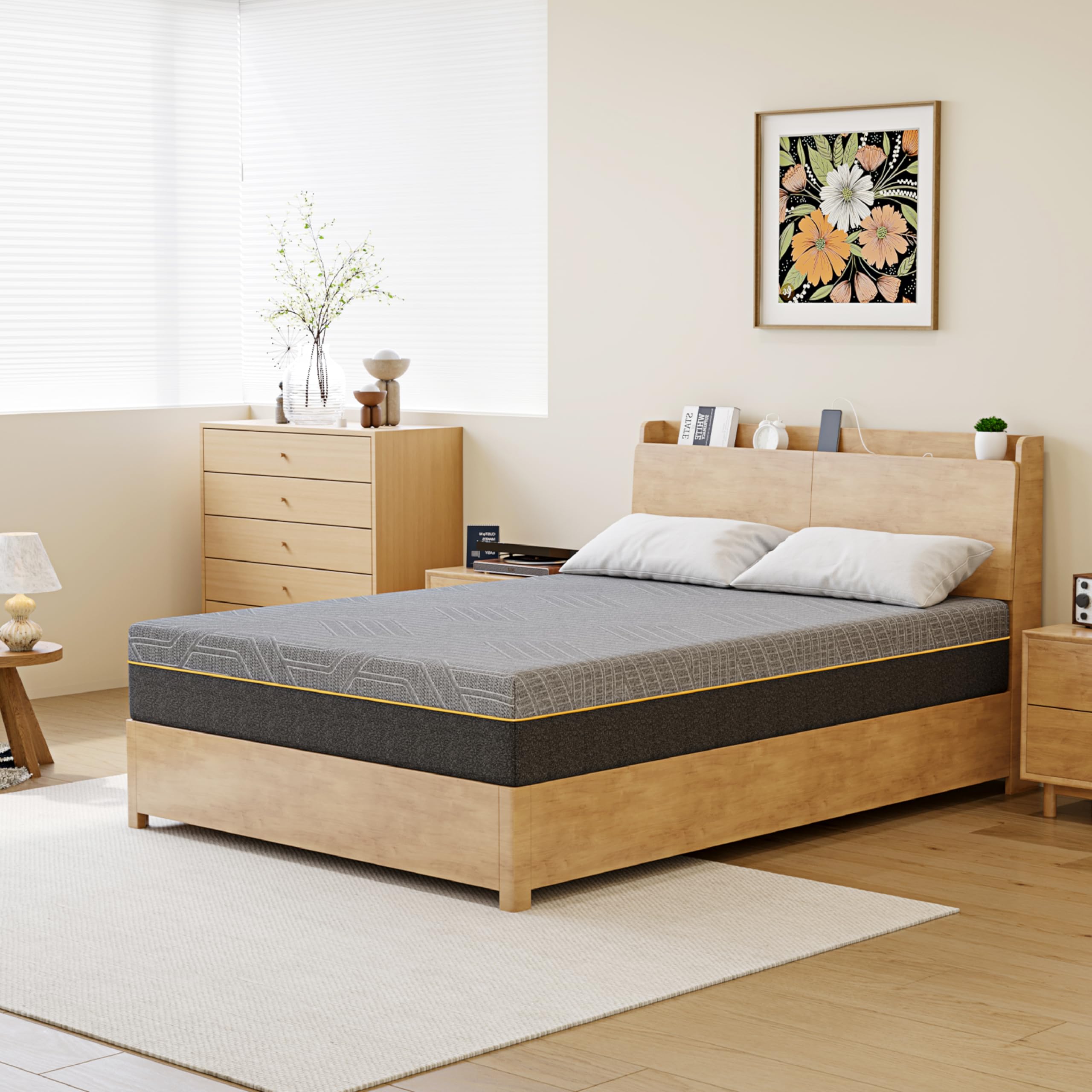 Rakuten - WELLFLEX マットレス ダブル 高反発 極厚25cm 硬め 10年保証 3層構造 底付き感無し 通気性 ベッド マットレス 高反発マットレス 3Dメッシュ 体圧分散 寝返りサポート
