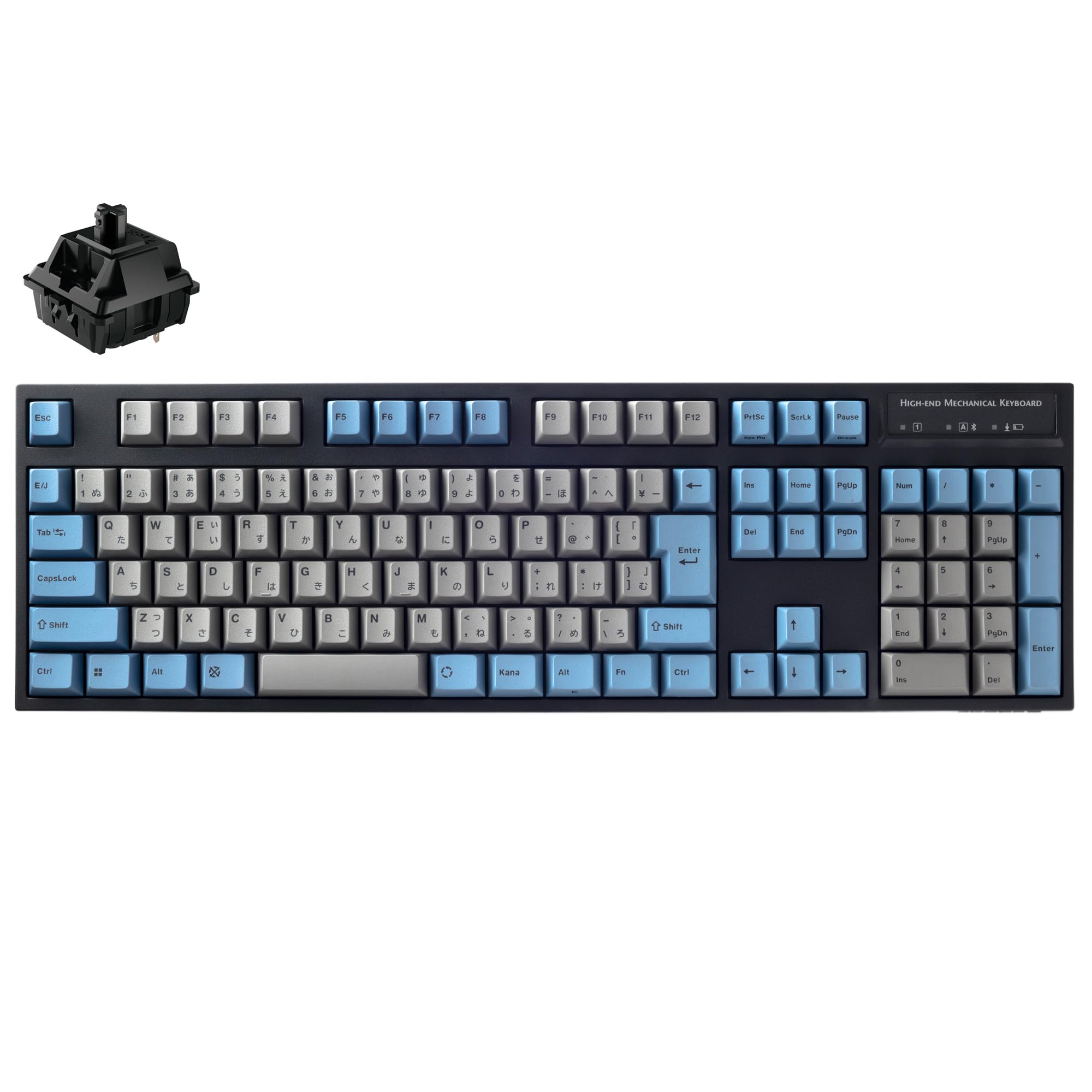 LEOPOLD FC900RBT GRAYBLUE Bluetooth/USB-C 日本語配列 かな有 フル 108キー キー スイッチホットスワップ対応 Win/macOS 単4電池駆動 最新CHERRY MX2Aスイッチ (FC900RBTL2/JAE