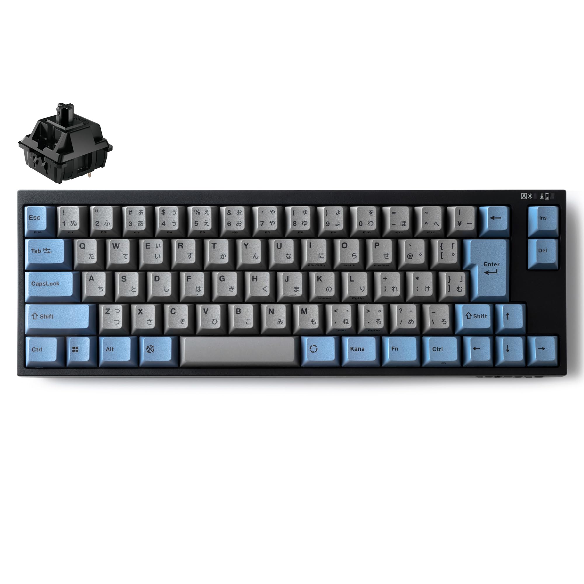 LEOPOLD レオポルド メカニカルキーボード FC660MBT GRAYBLUE Bluetooth接続 USB接続 日本語配列 かな有 矢印キー付 コンパクト 65% 70キー スイッチホットスワップ Windows macOS 単4電池駆動 USB